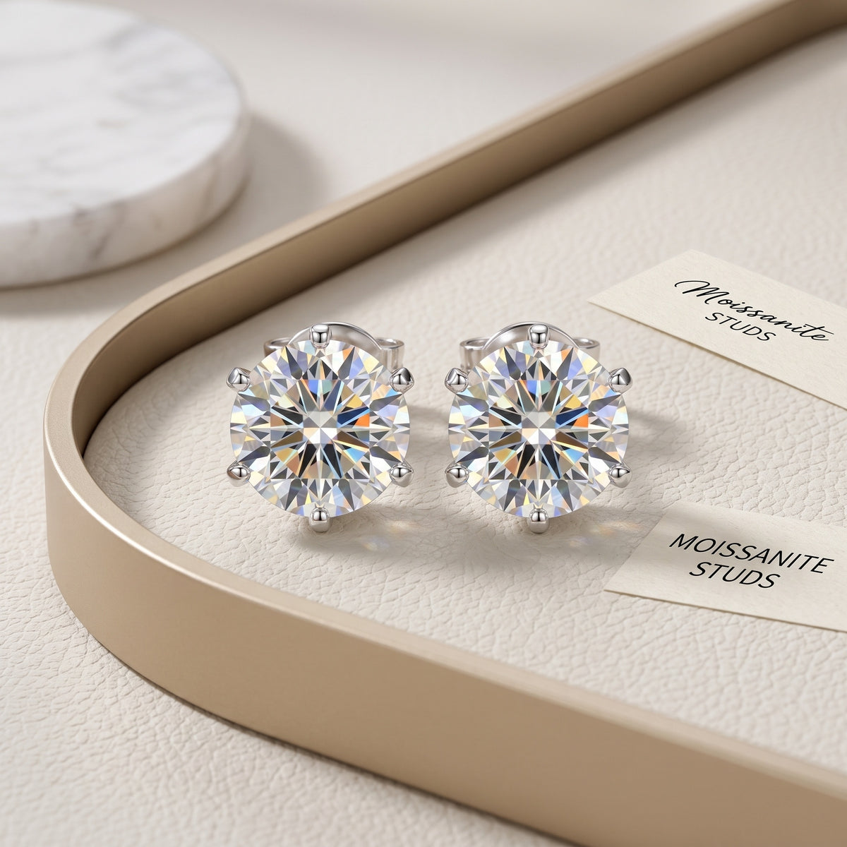 S925 Sterling Silver Moissanite Stud Earrings